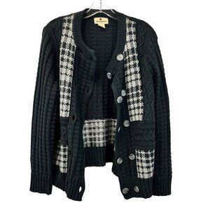 Woolrich Women’s Double Brested Cardigan Long Sleeve Black/Gray Size Medium